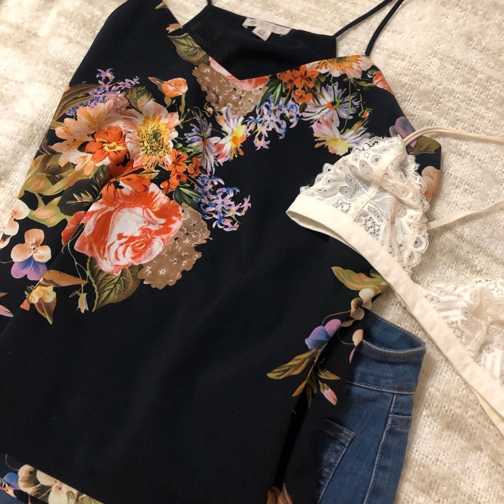 Multicolor floral camisole blouse